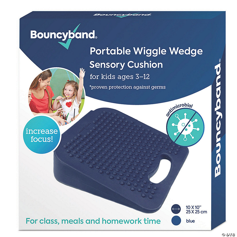 Bouncyband&#174; Antimicrobial Wiggle Wedge Sensory Cushion, 10" Square Image
