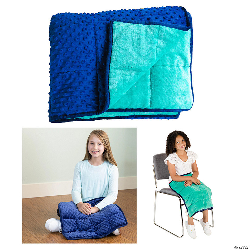Bouncyband Soft Fleece Weighted 7lb Small Sensory Blanket for Kids, 56" x 36" Image