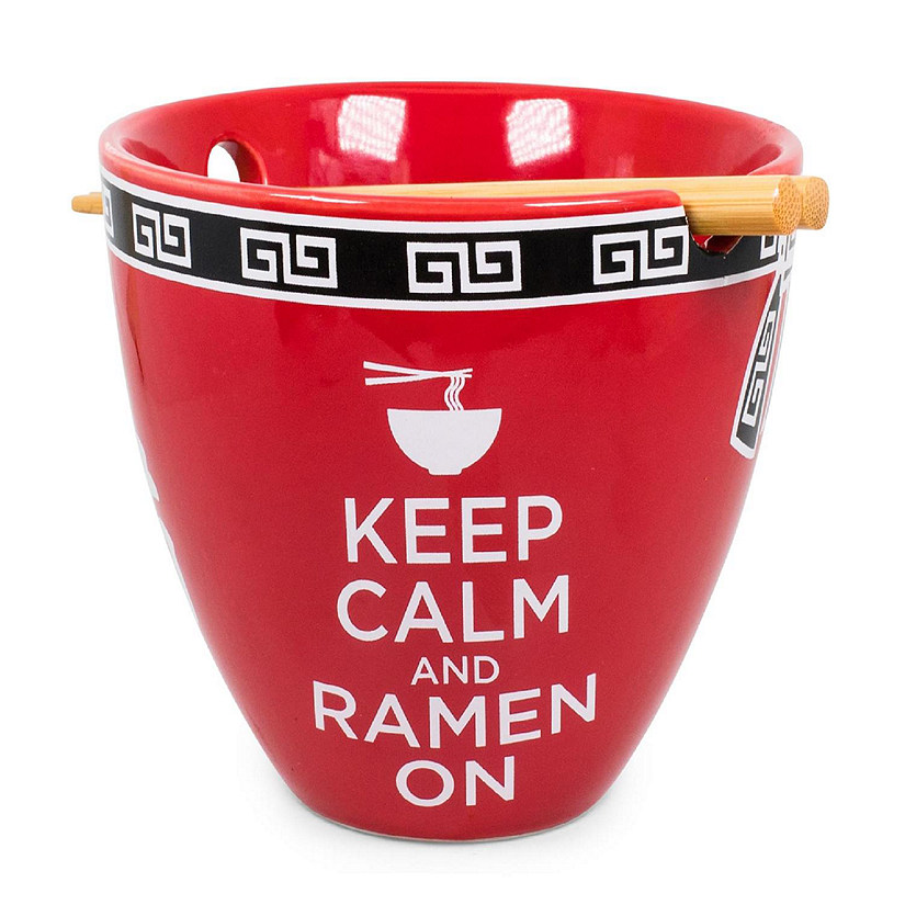 Bowl Bop Keep Calm And Ramen On Japanese Dinner Set  16-Ounce Bowl, Chopsticks Image