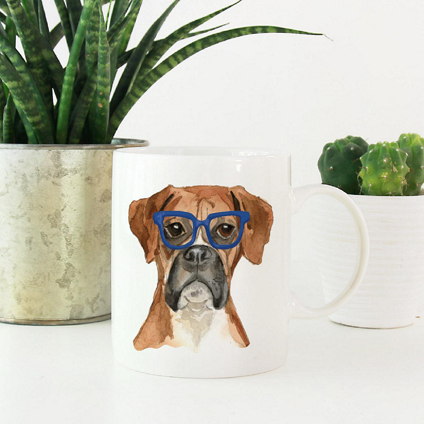 Boxer Blue Glasses Ceramic Mug Image