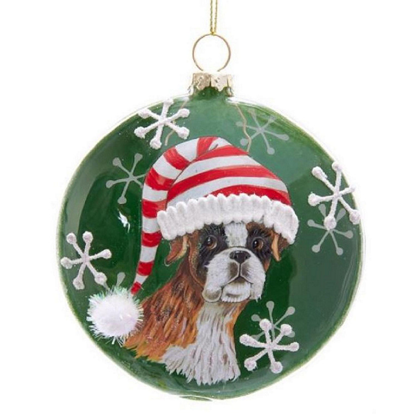 Boxer Dog Christmas Disc Ornament 4 inch D3698BO New Image