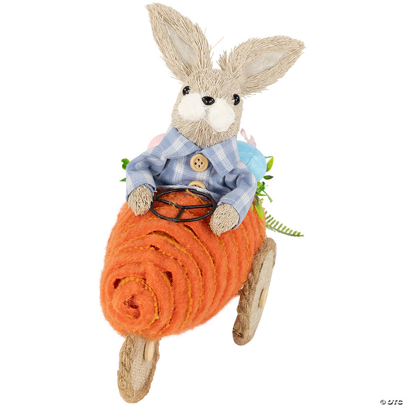 Boy Bunny with Carrot Car Easter Decoration - 13" Image