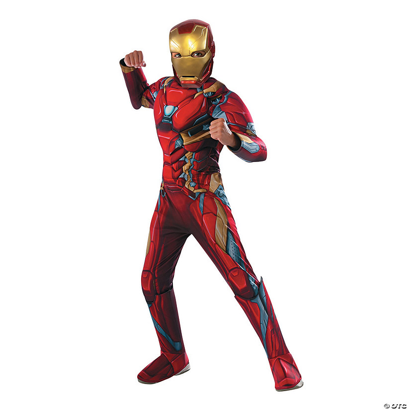 Boy&#8217;s Deluxe Muscle Chest Captain America: Civil War&#8482; Iron Man Costume - Medium Image