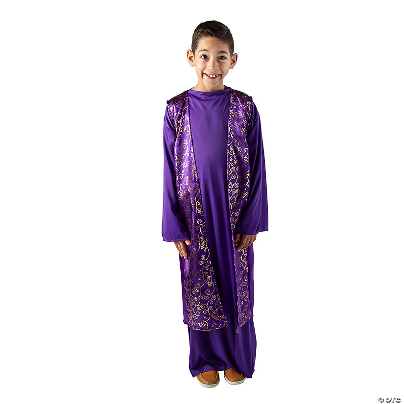 Boy&#8217;s Wise Man Costume Purple & Gold Vest Image