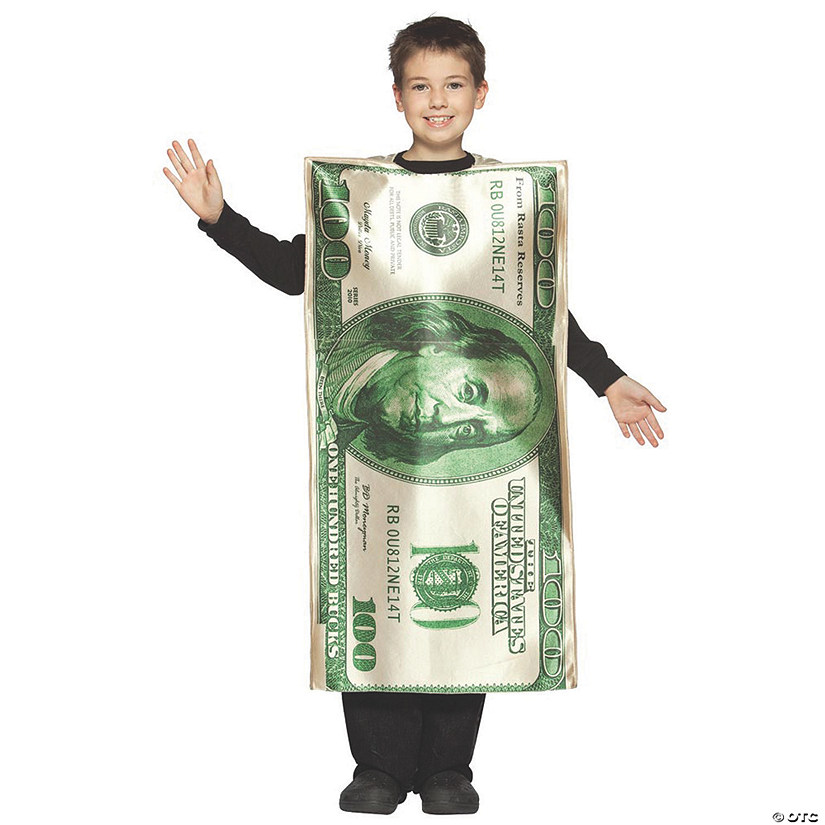Boy's $100 Dollar Bill Costume - Medium Image