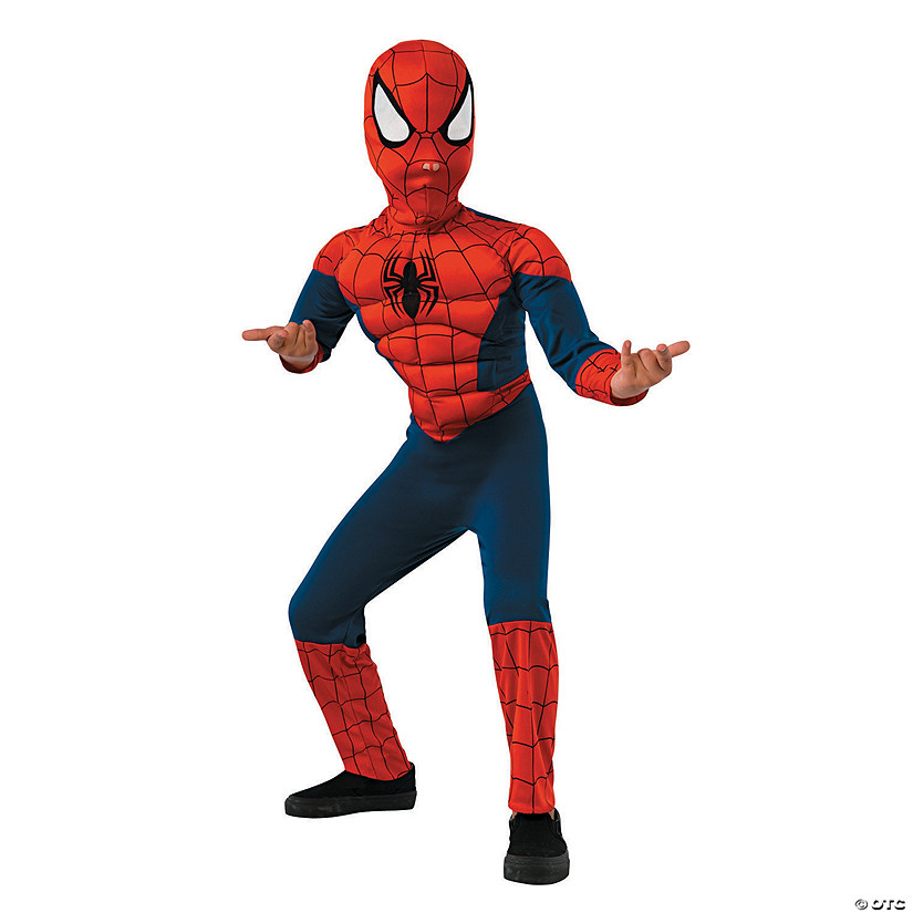 Boy's Deluxe Muscle Chest Spider-Man&#8482; Halloween Costume Image
