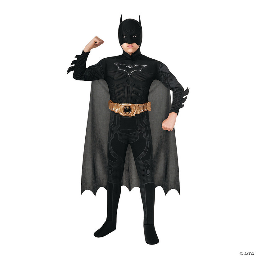 Boy's Light-Up Deluxe Muscle Chest Batman&#8482; Costume Image