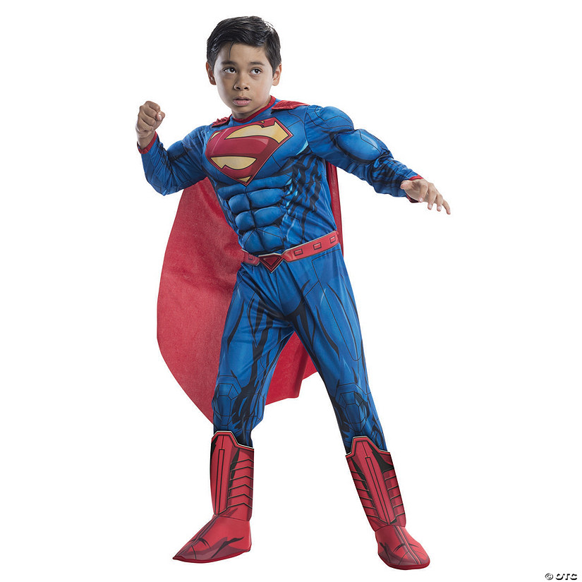 Boy's Photo Real Deluxe Muscle Chest Superman Costume Image