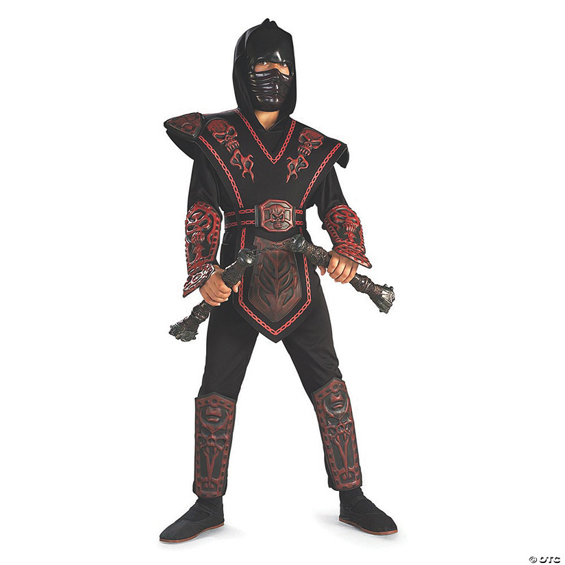 Boy's Red Skull Warrior Ninja Costume - Small Image
