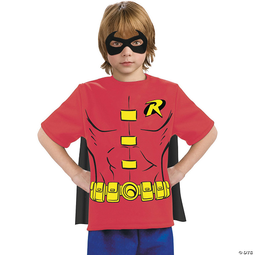 Boy's Robin Shirt with Cape Costume - Medium Image