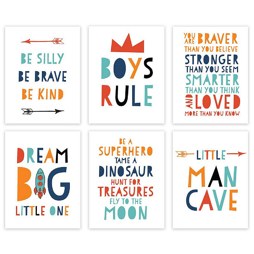Boys Rule Boho Mod Art 6Pk 8.5x11in Image