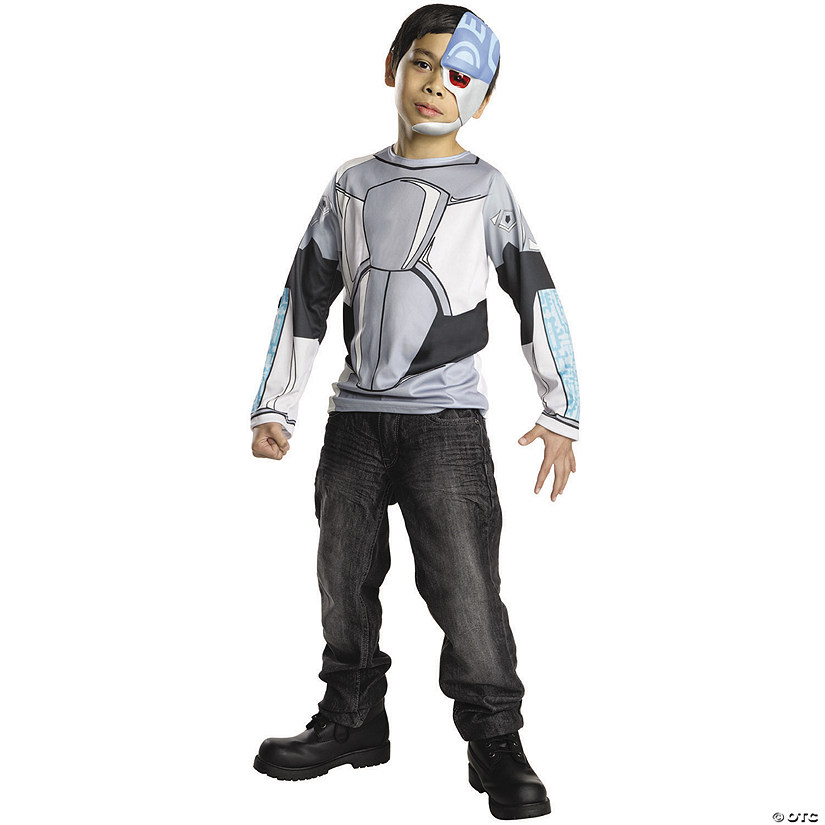 Boy's Teen Titans Cyborg Costume Top Image
