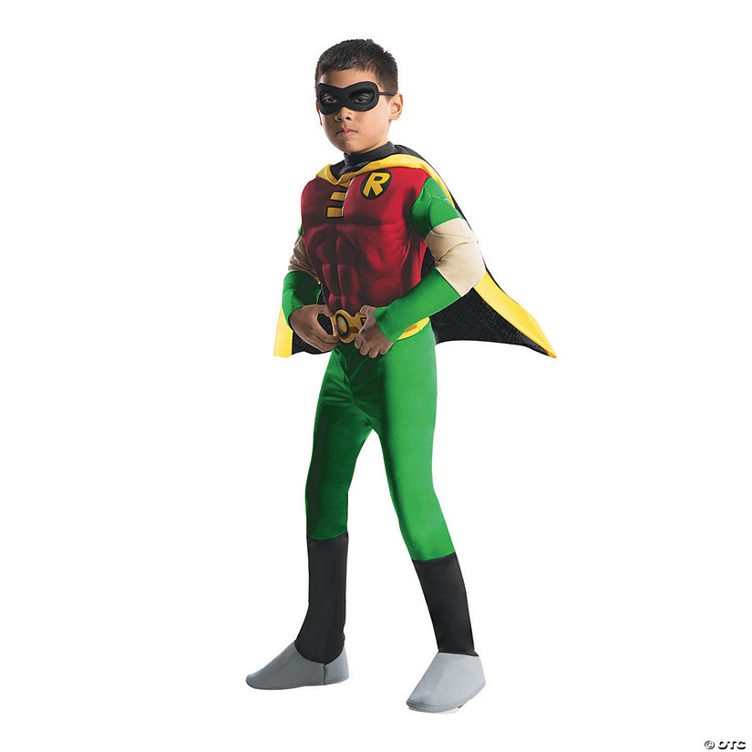 Boy's Titans&#8482; Deluxe Muscle Chest Robin Halloween Costume Image