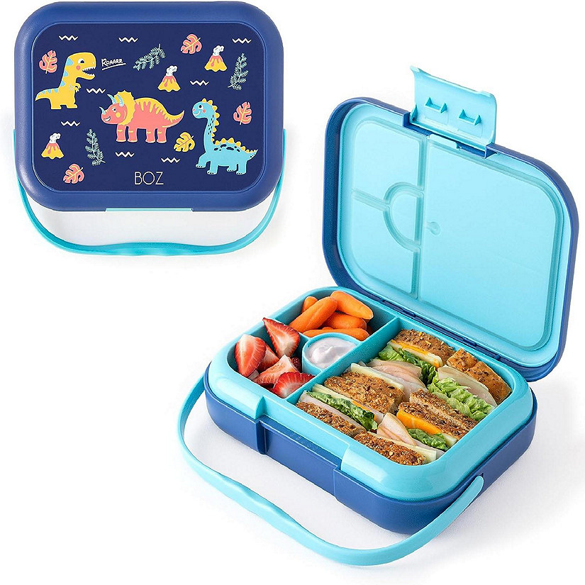 BOZ Bento Box for Kids - Kids Bento Lunch Box - Toddler Lunch Box for Daycare - Leak Proof 4 Compartments Kids Lunch Container (Dinosaur) Image