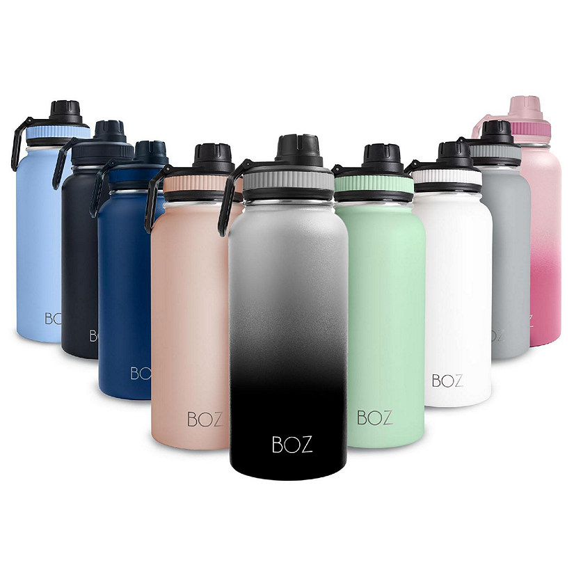 BOZ Stainless Steel Water Bottle - Vaccum Insulated Water Bottle 32 Oz - Gradient Black Waterbottle Image