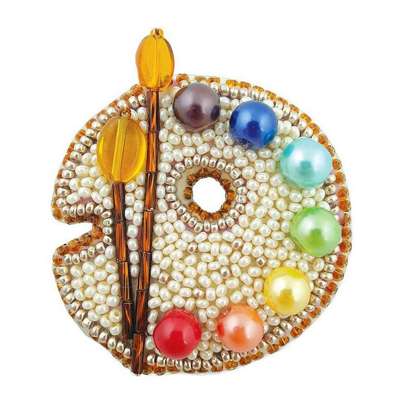 BP-223C Beadwork kit for creating brooch Crystal Art "Palette" Image