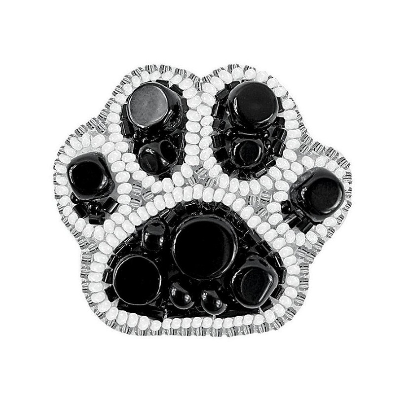 BP-254C Beadwork kit for creating brooch Crystal Art "Paw" Image