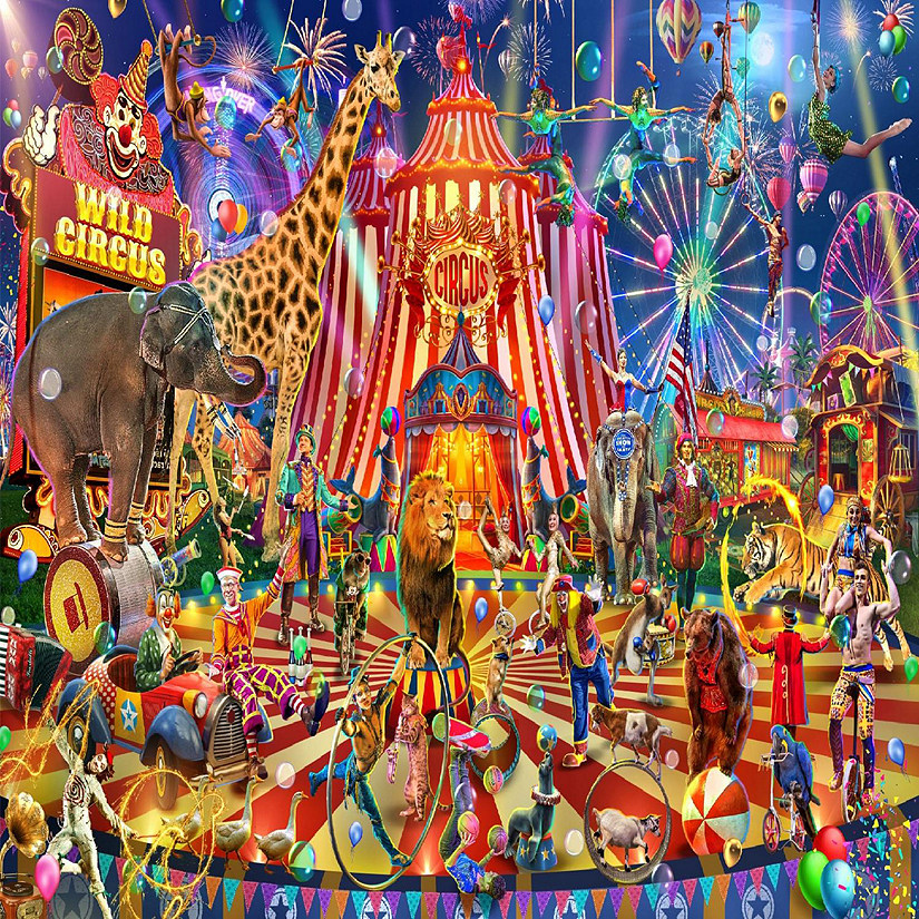 Brain Tree-Wild Circus 1000 Piece Puzzle for Adults 27.5&#8221;Lx19.5&#8221;W Image