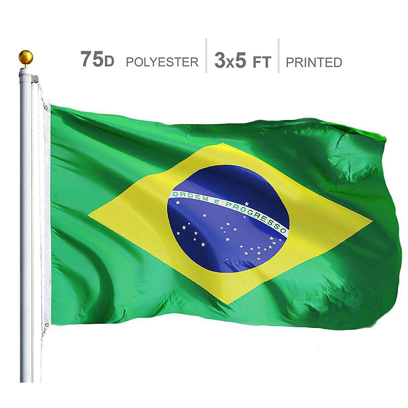 Brazil Brazilian Flag 75D Printed Polyester 3x5 Ft Image
