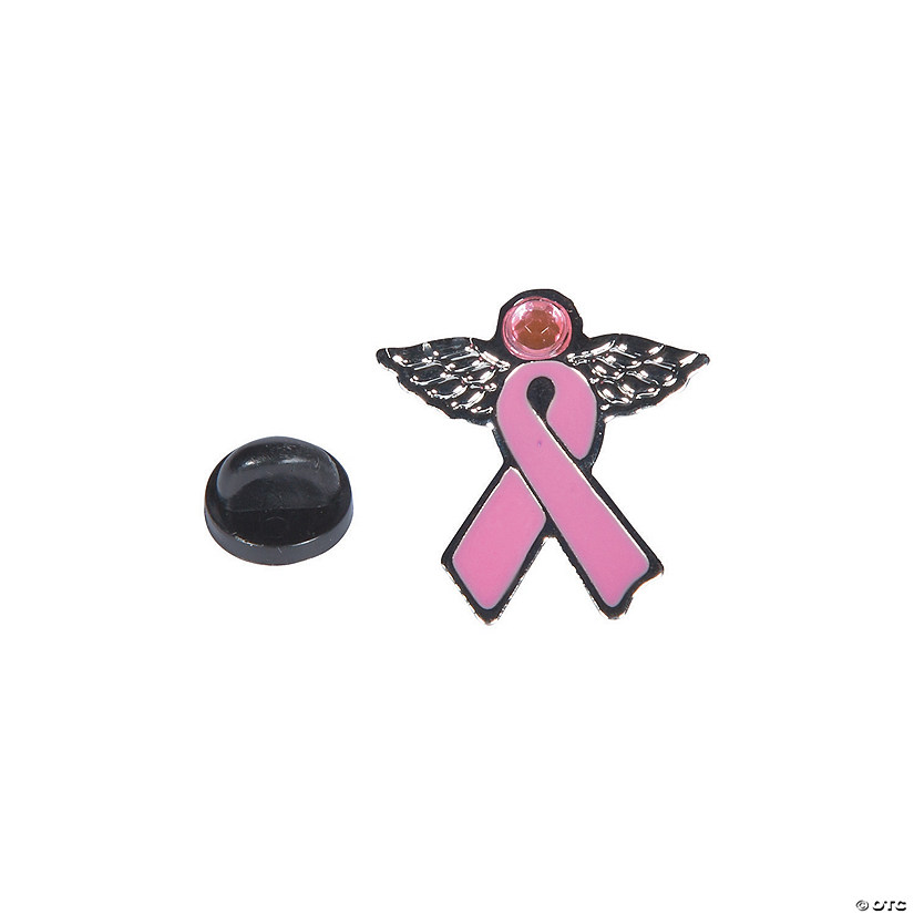 Breast Cancer Awareness Angel Pins - 12 Pc. Image