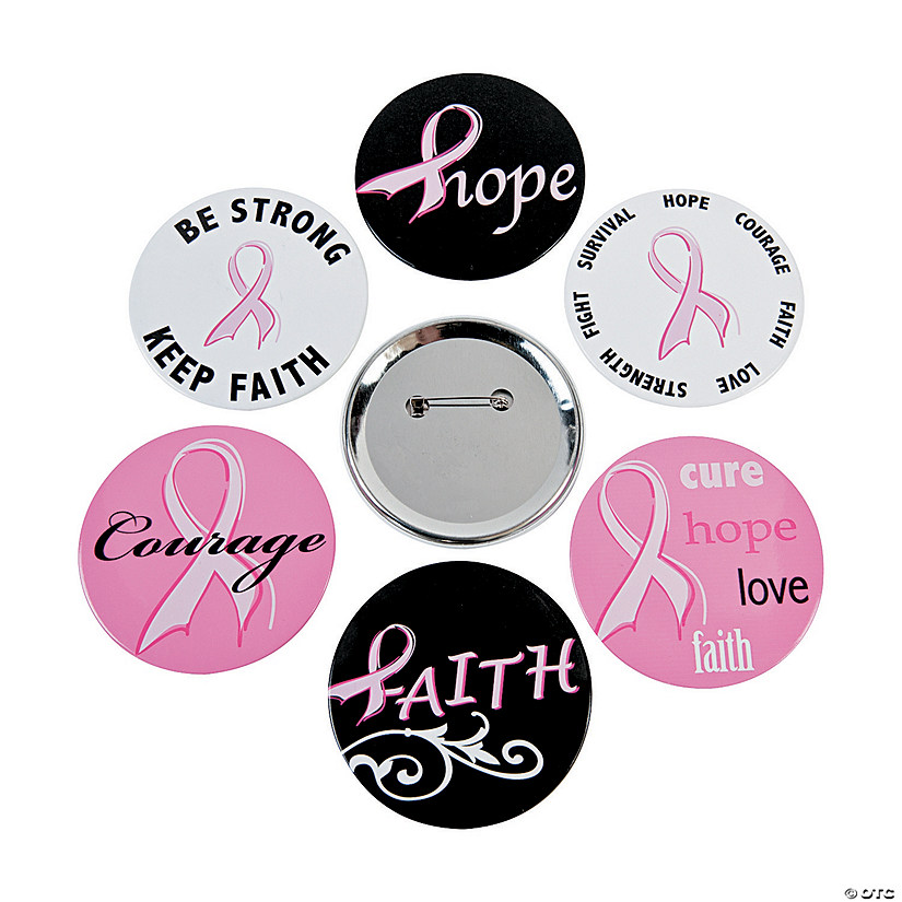 Breast Cancer Awareness Buttons - 24 Pc. Image