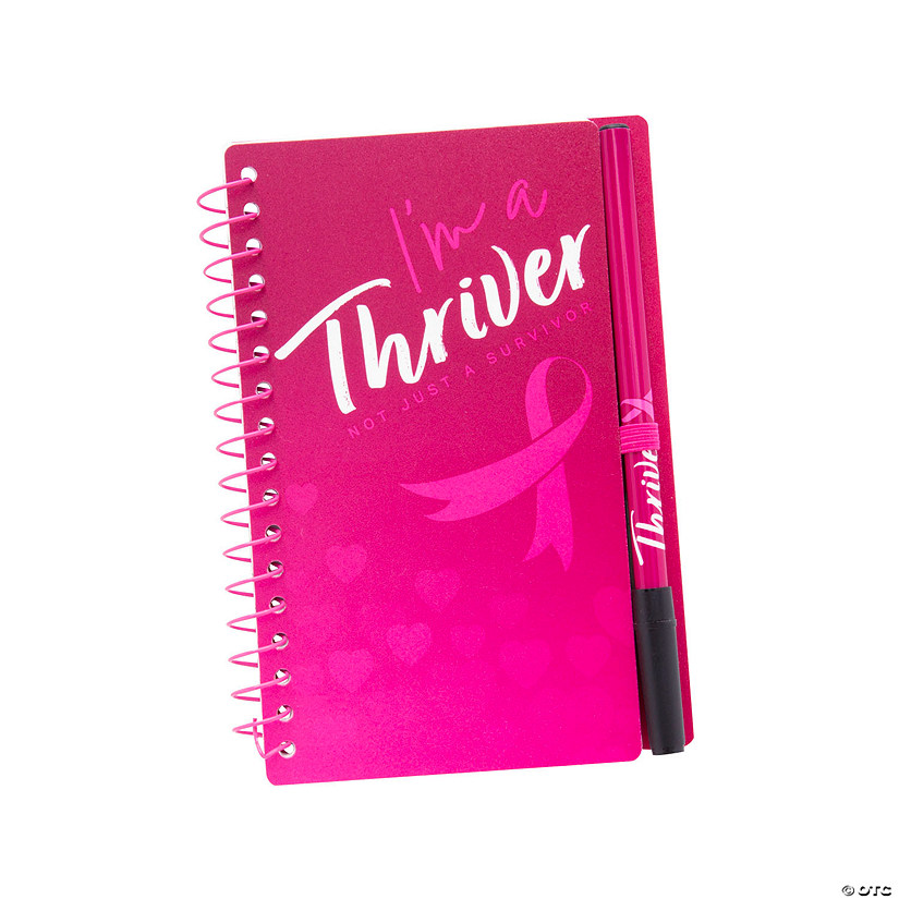 Breast Cancer Thriver Spiral Notebooks with Pen - 12 Pc. Image