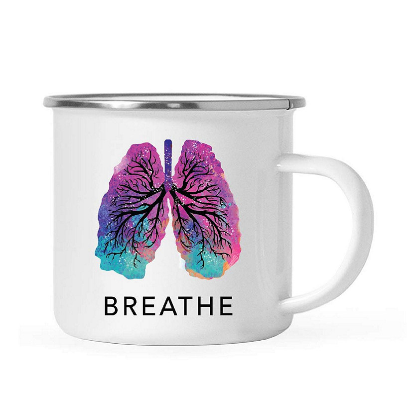 Breathe Watercolor Lungs 11oz Campfire Mug Image