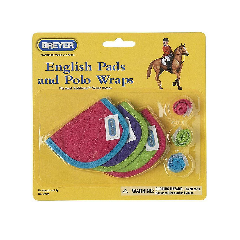 Breyer 1:9 Traditional Model Horse Accessory: English Pads & Polos, Hot Colored Image