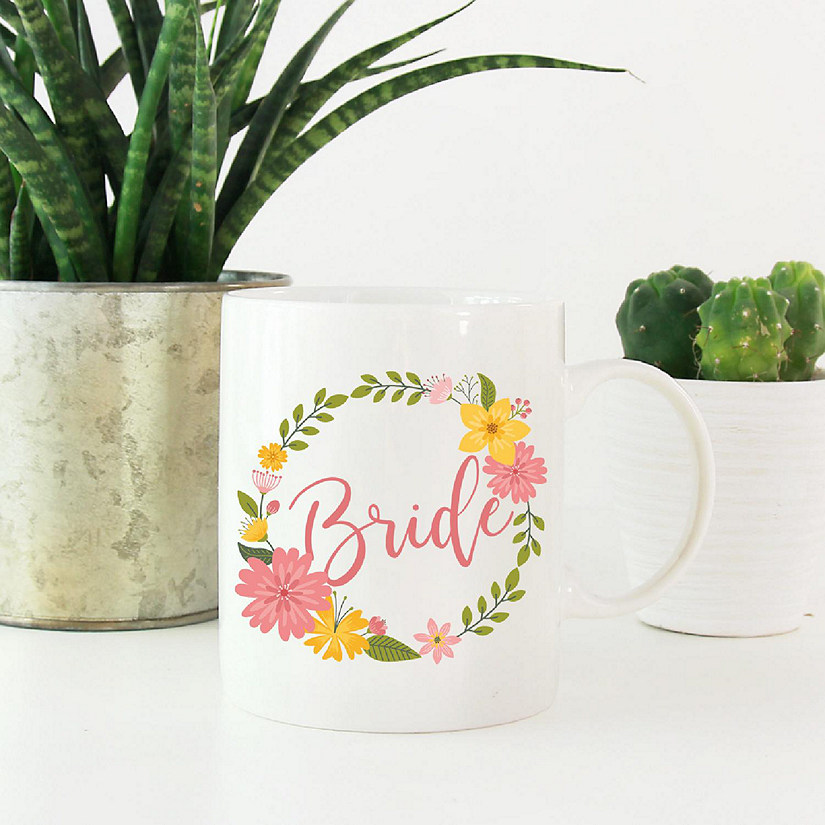 Bride Floral Wreath Ceramic Mug Image