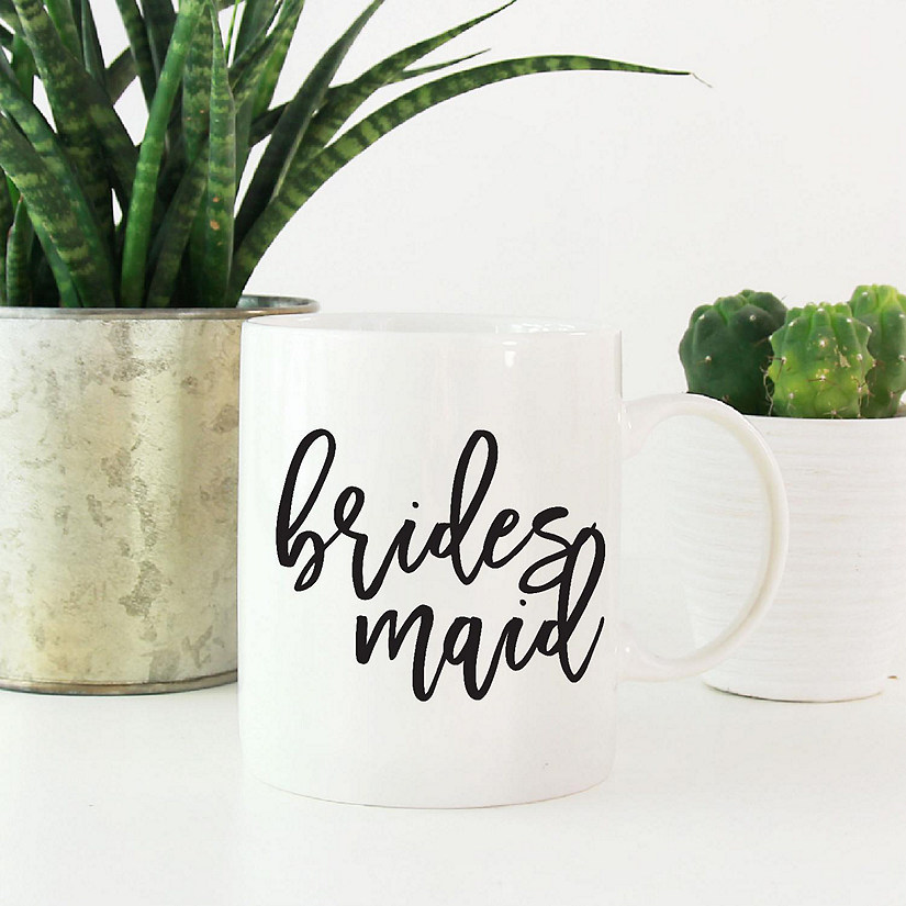 Bridesmaid Black Calligraphy Ceramic Mug Image
