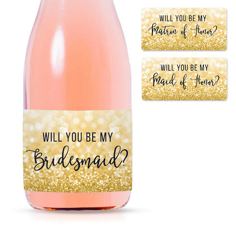 Bridesmaid Proposal Gold Glitter 20pk Image