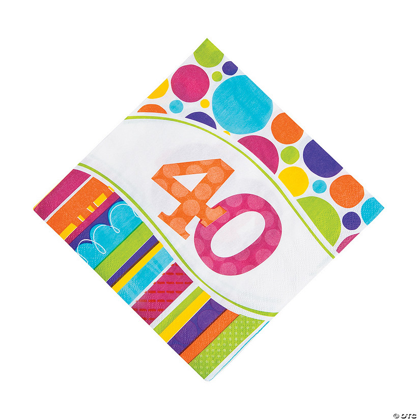 Bright & Bold 40th Birthday Luncheon Napkins
