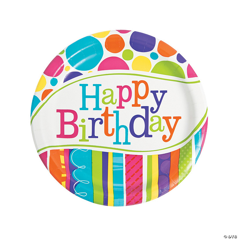Bright & Bold Birthday Party Paper Dinner Plates - 8 Ct. Image