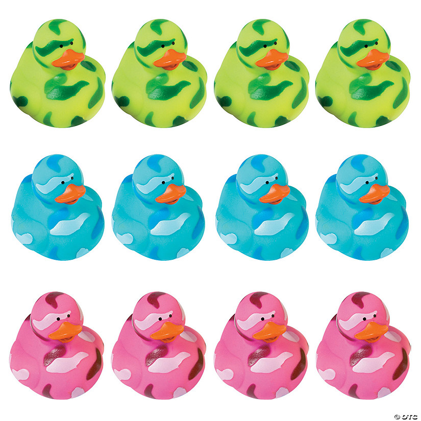 Bright Camo Rubber Ducks - 12 Pc. Image