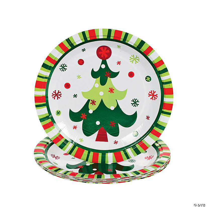 Bright Christmas Paper Dessert Plates - Discontinued