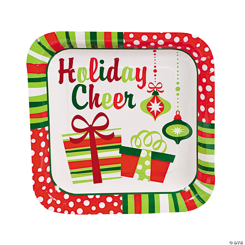 Bright Christmas Paper Dinner Plates Oriental Trading