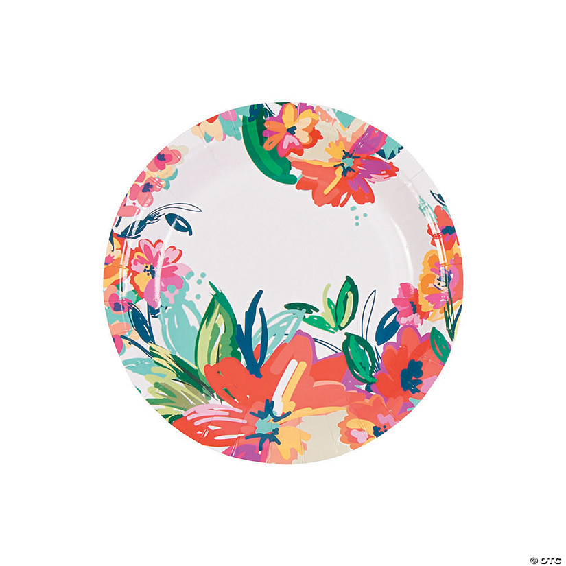 Bright Floral Dessert Plates Oriental Trading