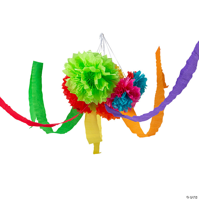 Bright Hanging Flowers with Streamers Image