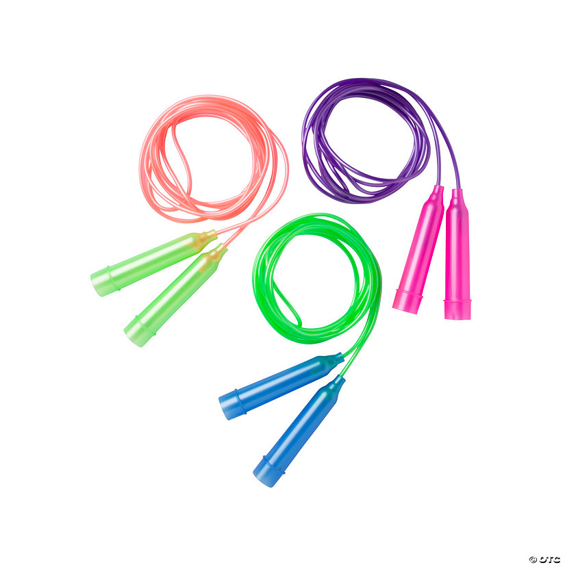 Bright Jump Ropes with Neon Handles - 12 Pc. Image