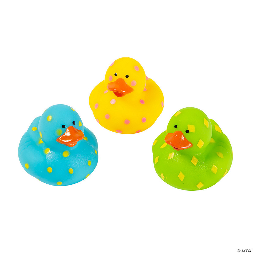 Bright Pattern Rubber Ducks - 12 Pc. Image