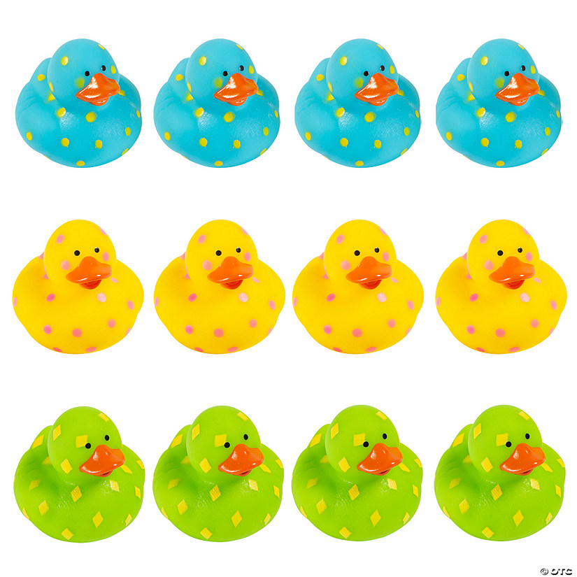 Bright Pattern Rubber Ducks 12 Pc. Oriental Trading