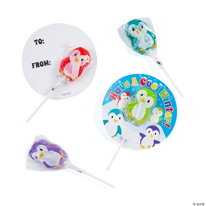 Bright Penguin Lollipop Handouts for 12 Image