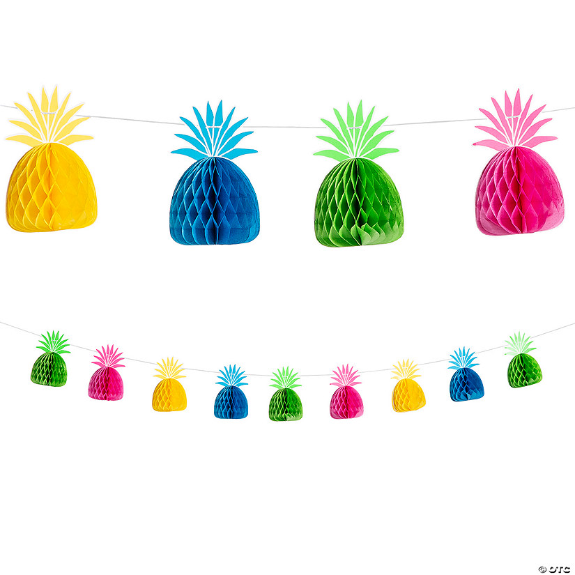 Bright Pineapple Honeycomb Garland Image