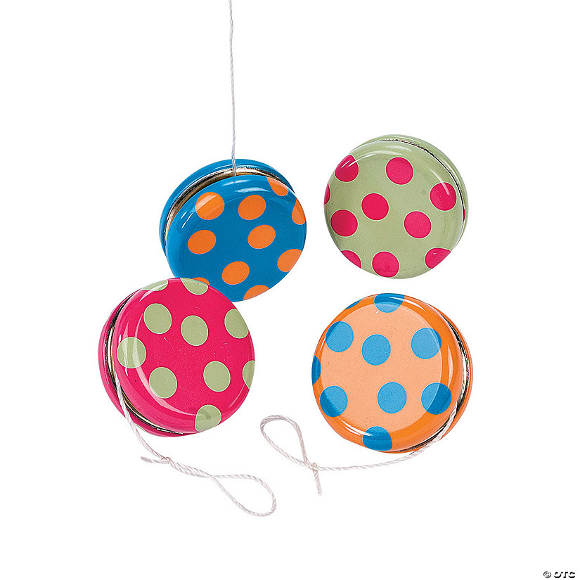 Bright Polka Dot YoYos - 12 Pc. Image
