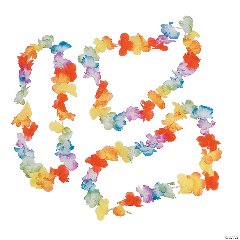 Bright Polyester Flower Leis - 12 Pc. Image