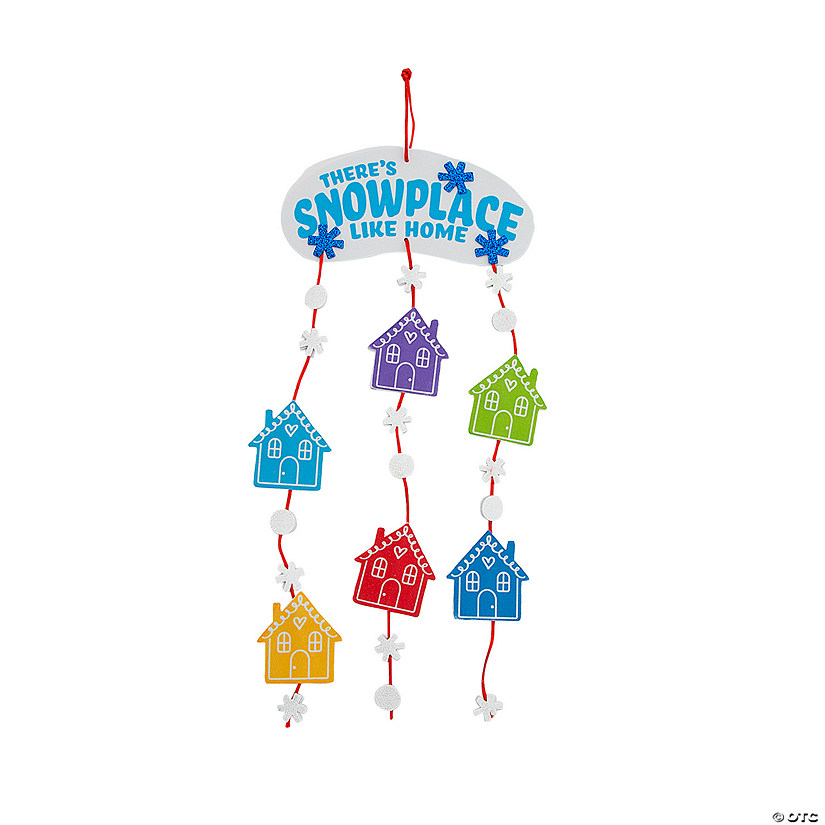 Bright Snowy Winter Village Mobile Craft Kit - Makes 12 Image