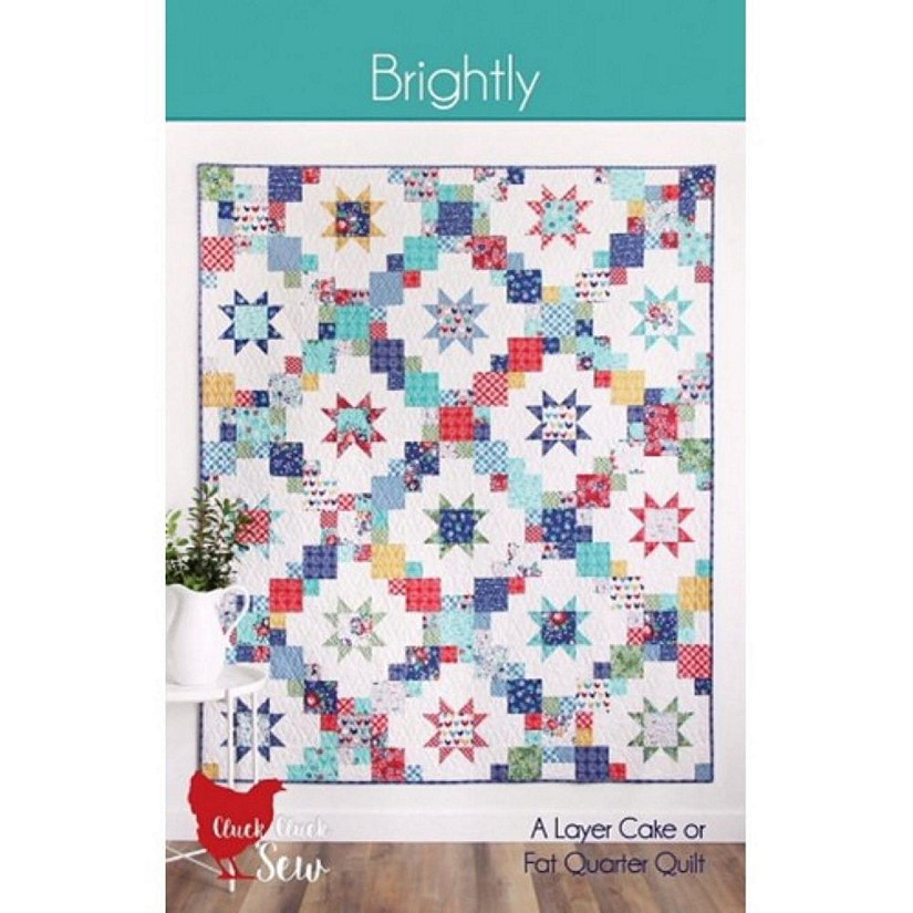 Brightly Quilt Pattern  Pre cut friendly 60 x 72  by Cluck Cluck Sew Image