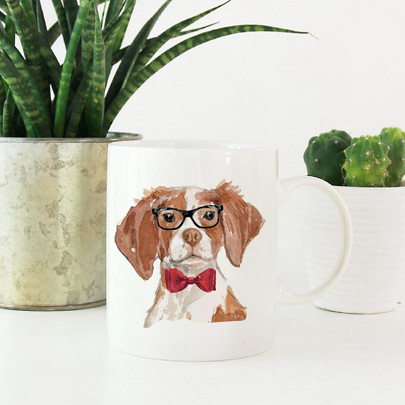 Brittany Black Glasses Bow Ceramic Mug Image