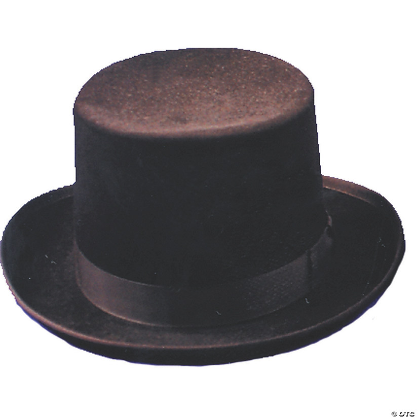 Brown Felt Top Hat - Large Image