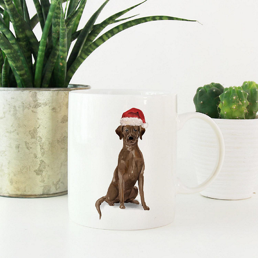 Brown Lab Retriever Santa Hat Mug Image